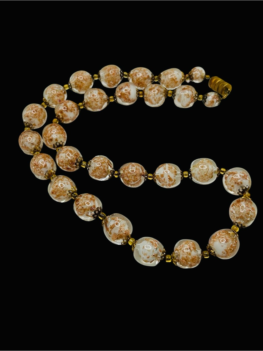 Vintage Venetian Glass Sommerso Bead Necklace - Picture 3 of 5